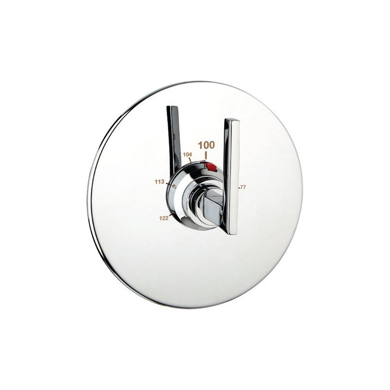 Thermostat rond Crisp avec valve, Chrome poli, 0,75 po
