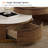 Lift Top Extendable Pedestal 2 Nesting Table Set with Storage-105341591
