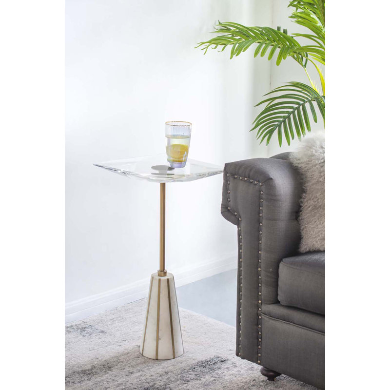 Armands Glass Top End Table