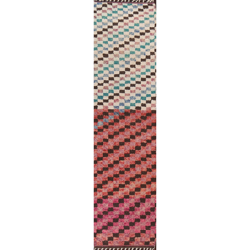 One-of-a-Kind 2'8" X 12'9" New Age Runner Wool Area Rug in Multicolor