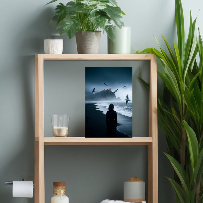 Lonely Abstract Contemporary Wall Art, 18" H x 12" W