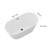 59"x29.5" Freestanding Acrylic Oval Shape Soaking Bathtub with Black Pop-up Drainer Glossy White Bath Tub with Black Overflow Drain-116097601