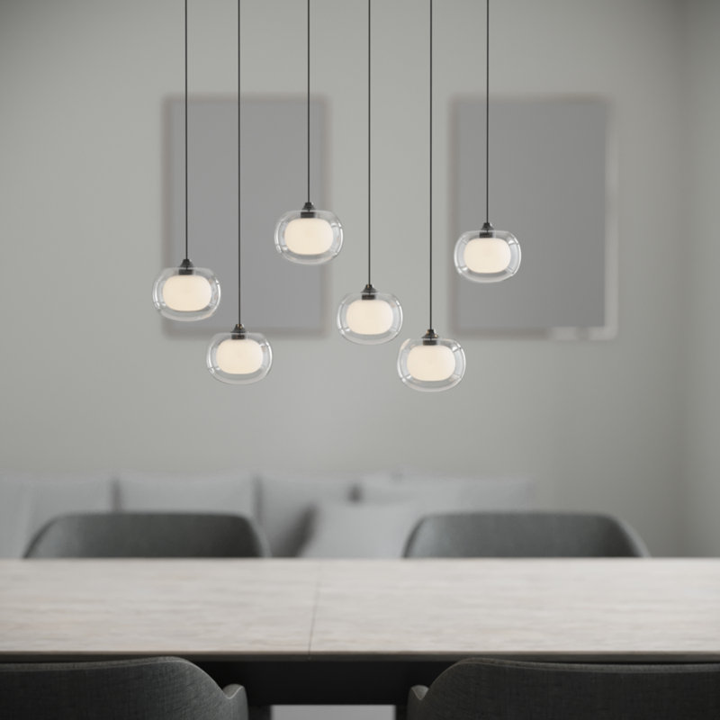 Luminaire suspendu sphère 6 lumières Mission, Noir