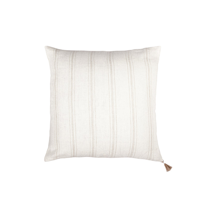 Luxe Square Pillow Cover & Insert, White/Gray, Feather