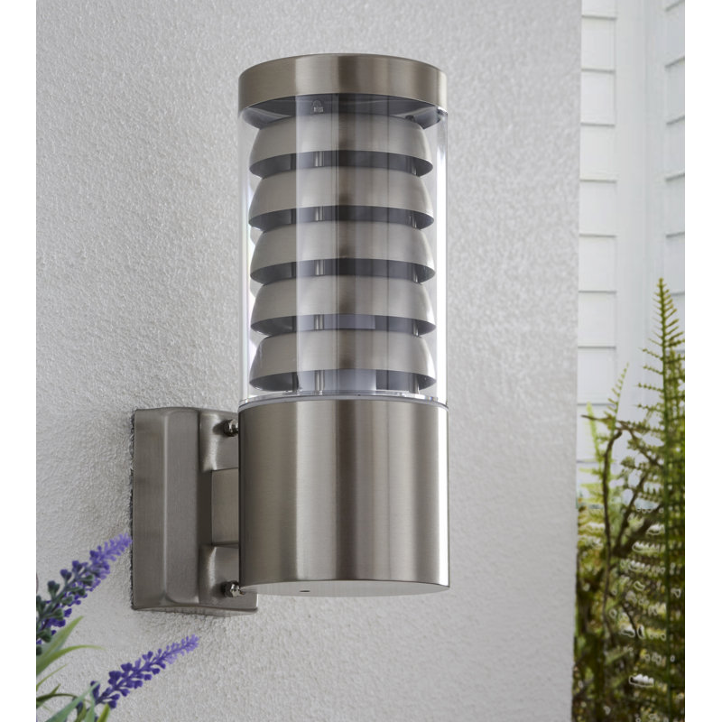 Rozell Brushed Stainless Steel Outdoor Armed Sconce