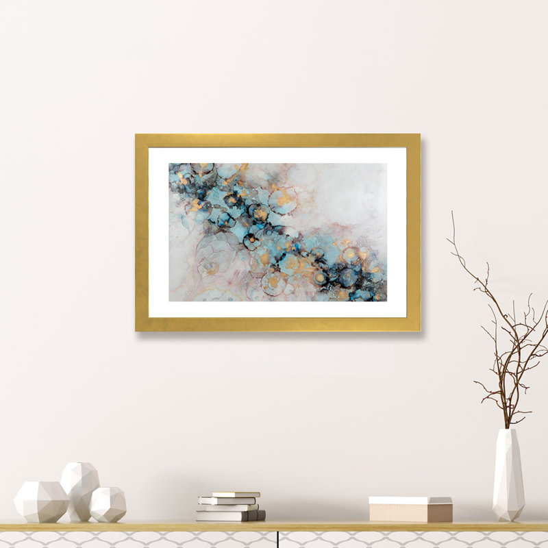 «The Garden» par Mishel Schwartz - reproduction d'art, Papier encadré doré, H 24 po x l 32 po x P 1 po