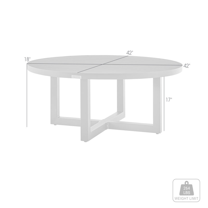 Chaker 42'' Metal Outdoor Coffee Table