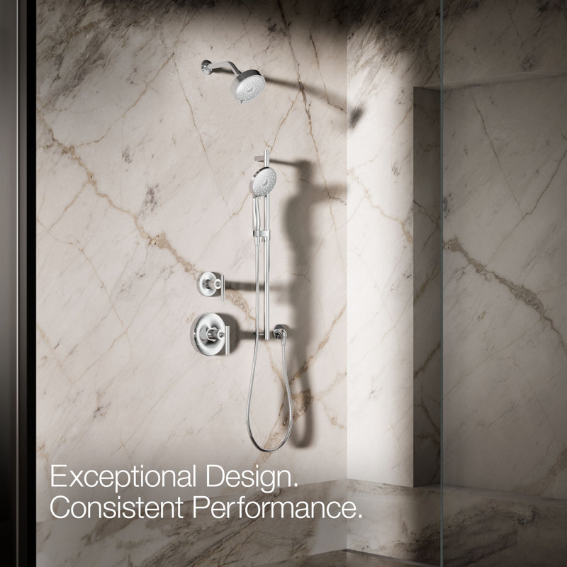 Forte 1.75 gpm Multi function Handheld Shower Head with Katalyst Air Induction Spray, Polished Chrome