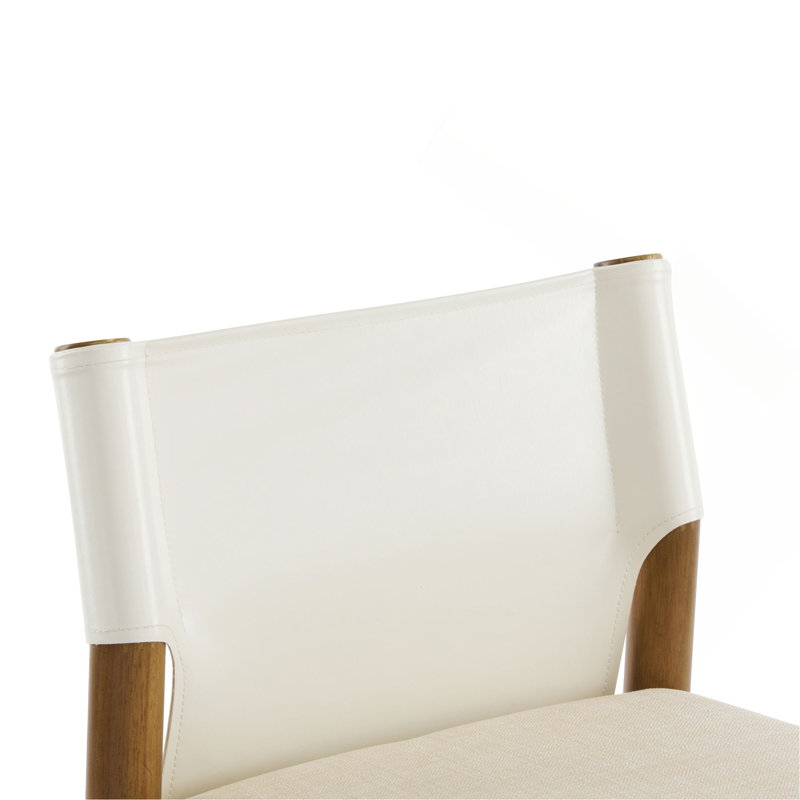 Tabouret de bar moderne en bois massif avec coussin en polyester