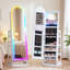 Armoire pour bijoux pivotante à 360 ° avec miroir lumineux RVB-133664090