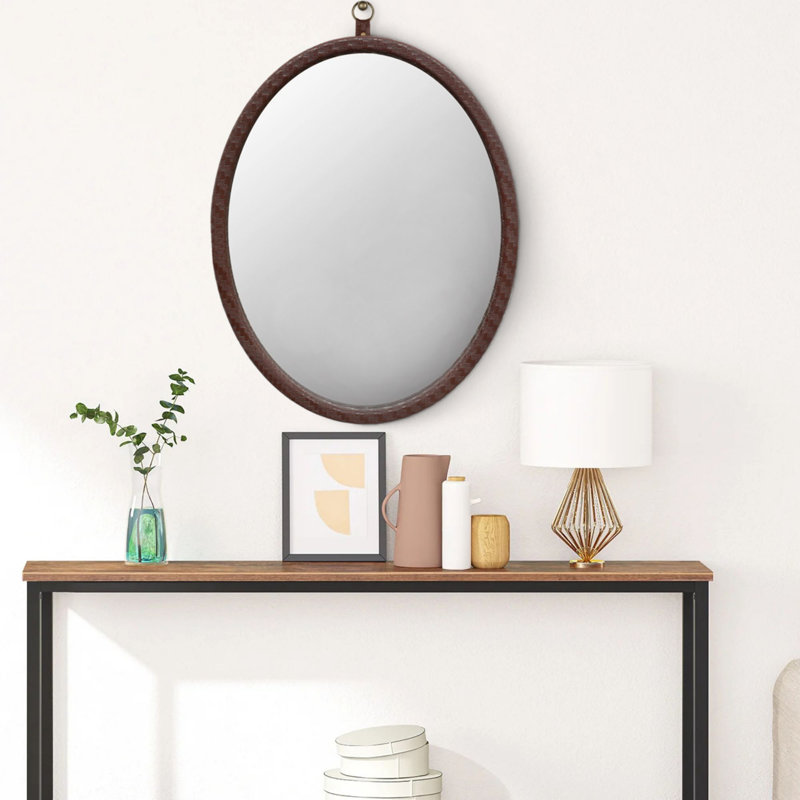 Miroir mural 23,62 po x 29,92 po en polyuréthane, Brun foncé
