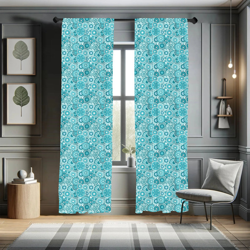 Geometric Semi-Sheer Rod Pocket Curtain Panel, 28" x 84"