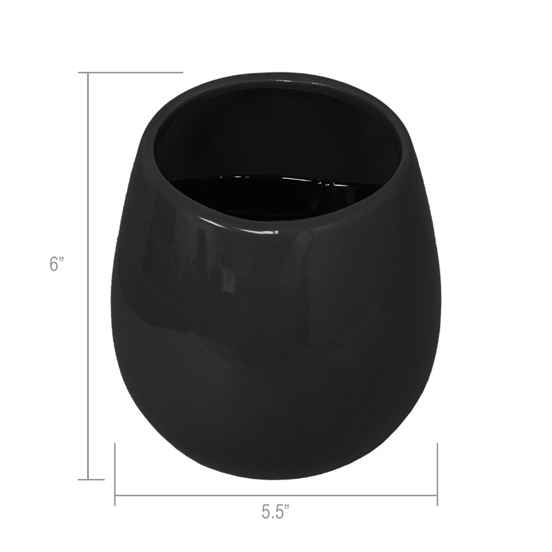 Jardinière murale Hilaria, Noir lustré, H 6,5 po x l 5,5 po x P 5 po