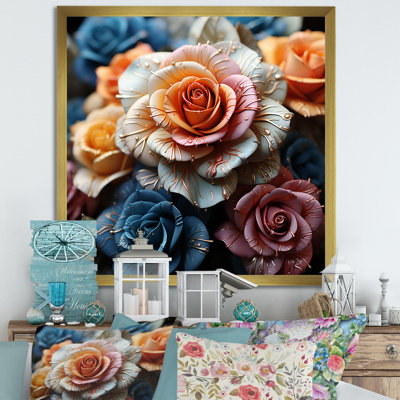 «Rainy Rose Burst Of Rainbow Colors I», reproduction sur toile