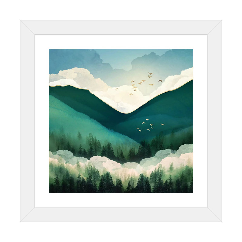 Emerald Hills - Imprimé, Encadré par un papier blanc, H 24 po x l 24 po x p 1 po