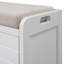 Banc de rangement avec panier amovible et 2 tiroirs, banc à chaussures entièrement assemblé avec coussin amovible-695078370