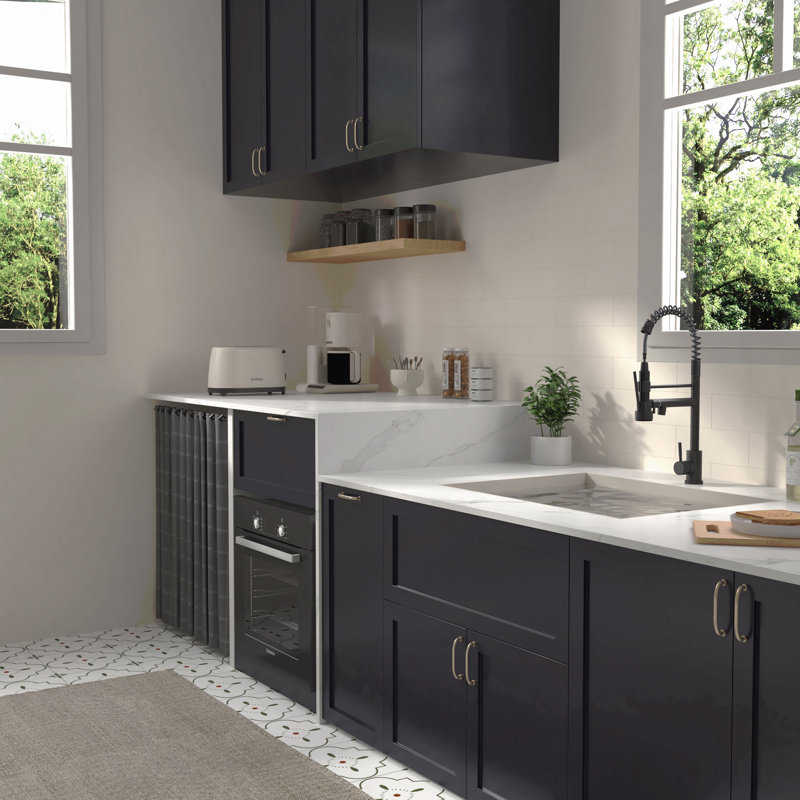 19" Single Handle Kitchen Faucet, Matt Black