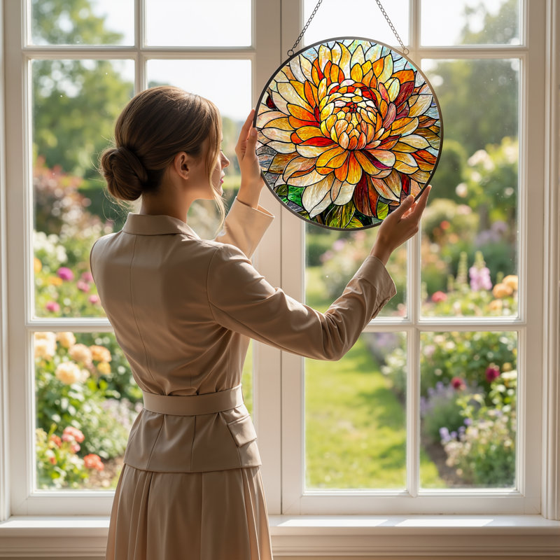Panneau de vitrail en verre coloré 12 "H 12", H 12 po x l 12 po