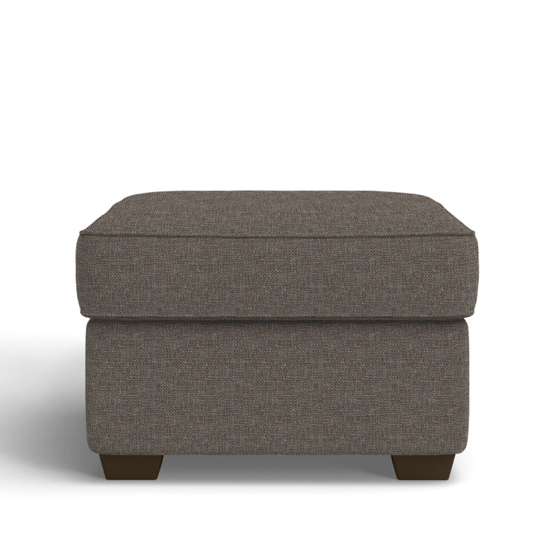 Gemi Upholstered Ottoman, Drusky Charcoal Sustain® Basketweave