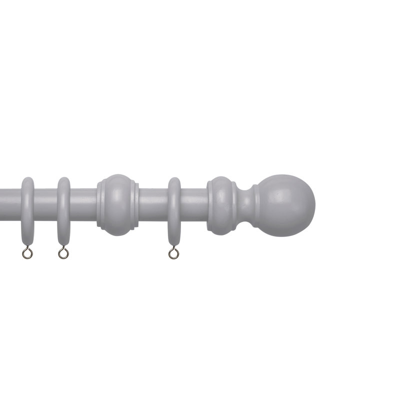 Alvarenga Grey Wood 2.8cm Single Curtain Pole, 5cm H x 180cm W x 1.25cm D