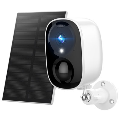 Solar Wireless Ip Home Camera Wifi HD 2K 3Mp Resolution Supports Battery Power, IP66 Waterproof And Artificial Intelligence Motion Detection.