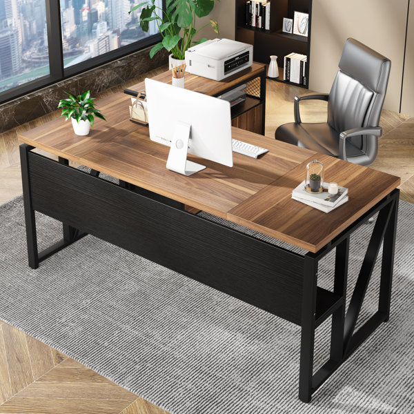 Latitude Run® Lympsham 2 - Piece Home Office Executive Desk and Lateral ...