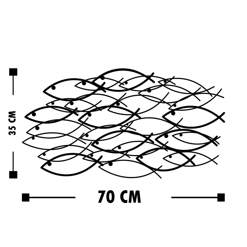 Decorative Metal Wall Accessory, Black Finish, 27.6 x 13.8 inches | 100% Metal Construction, Thickness: 0.06 inches | Easy Wall Mounting with Back Hook | Stylish Home Décor for Living Room, Office & More
