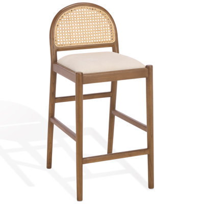 Laylie Rattan And Leather Counter Stool