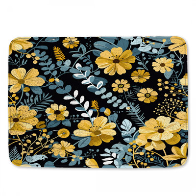 Floral Pattern Bath Mat Bohemian Boho Bathroom Decor