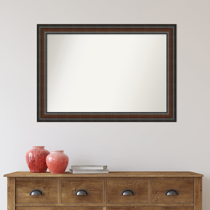 Halcott Solid Wood Rectangle Wall Mirror, 37" H x 26" W