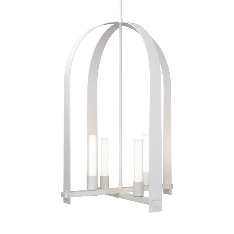 Triomphe 4 - Light Lantern Geometric Chandelier, White