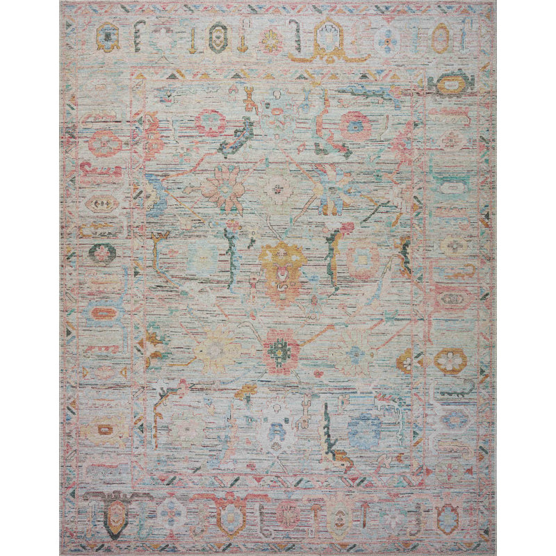 Gray Low Pile Wool and Polyester Handmade Area Rug