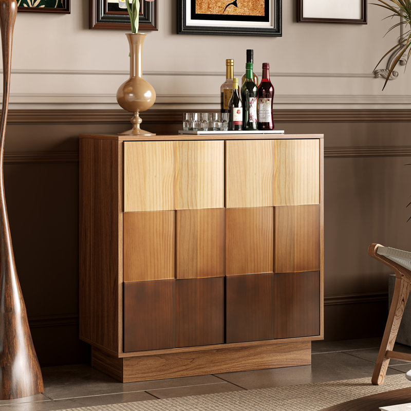 30" W Contrast Color Design Solid Wood Accent Cabinet