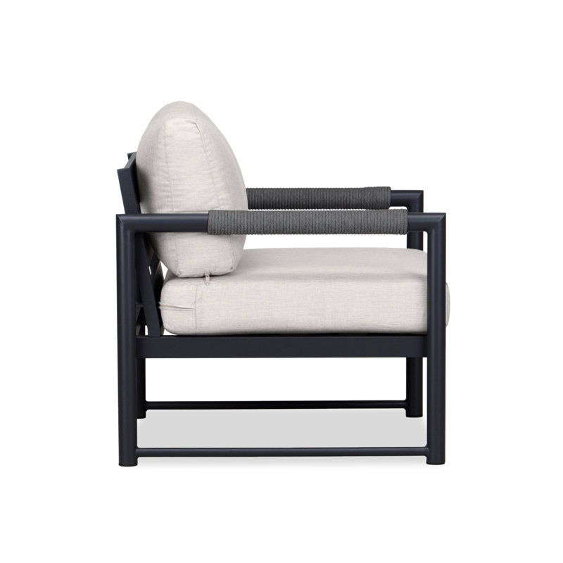 Alto Outdoor Lounge Chair, Cast Silver Sunbrella®, Black