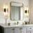 19.7in Dimmable Wall Mounted Sconce with Alabaster Shade,Modern 2-lights Wall Light with G9 Bulbs-1706068651-1710398113