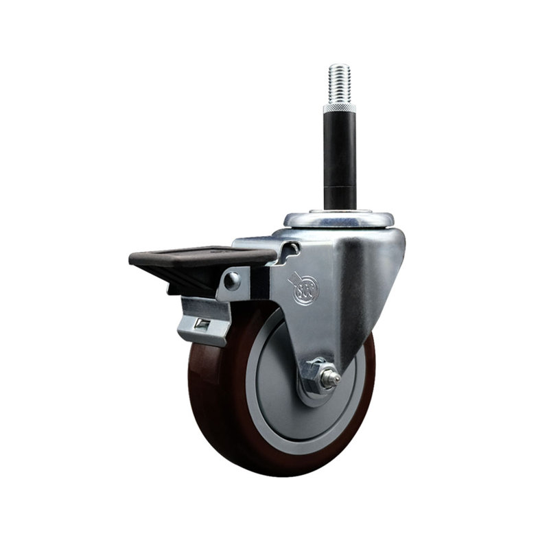 Roulettes pivotantes extensibles en poly 3/4 po avec frein SCC
