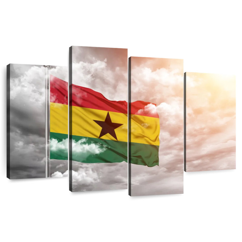 Borges Cloudy Sunset Ghana Flag, 22" H x 36" W