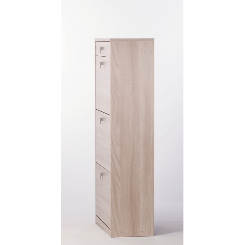 15 Pair Shoe Storage Cabinet, Clear Elm