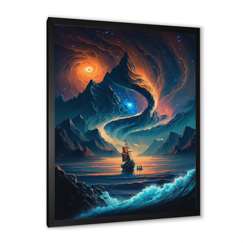 Inspiring Moon's Outer Space View V Inspiring Moon's Outer Space View V, reproduction d'art sur toile, Noir