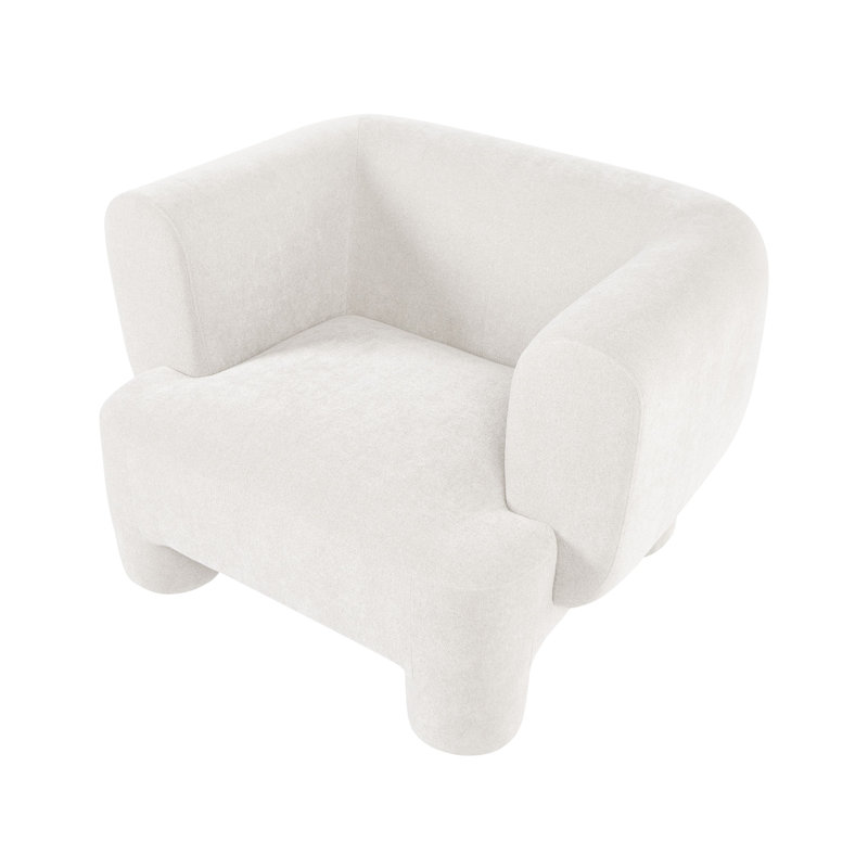 Upholstered Accent Chair, White
