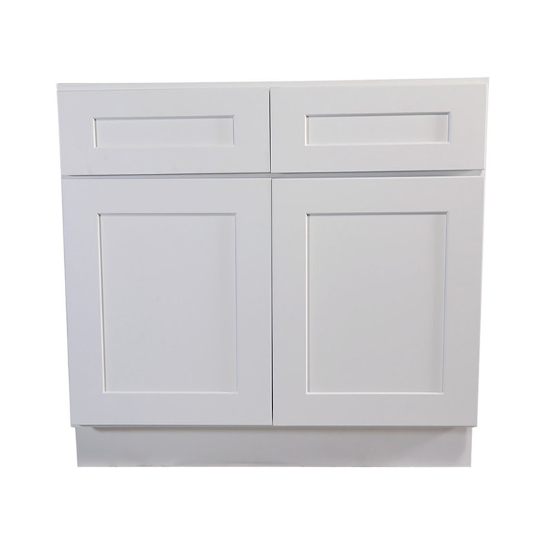 Brookings White Shaker Style Base Kitchen Cabinet with Drawers