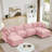 CloudHaven 130.7" U-Shaped Modular Sectional Sofa with 2 Movable Ottomans, 4-Seater Chenille Cloud Couch Set for Living Room, DIY Combination with High-Resiliency Memory Foam-1599235759