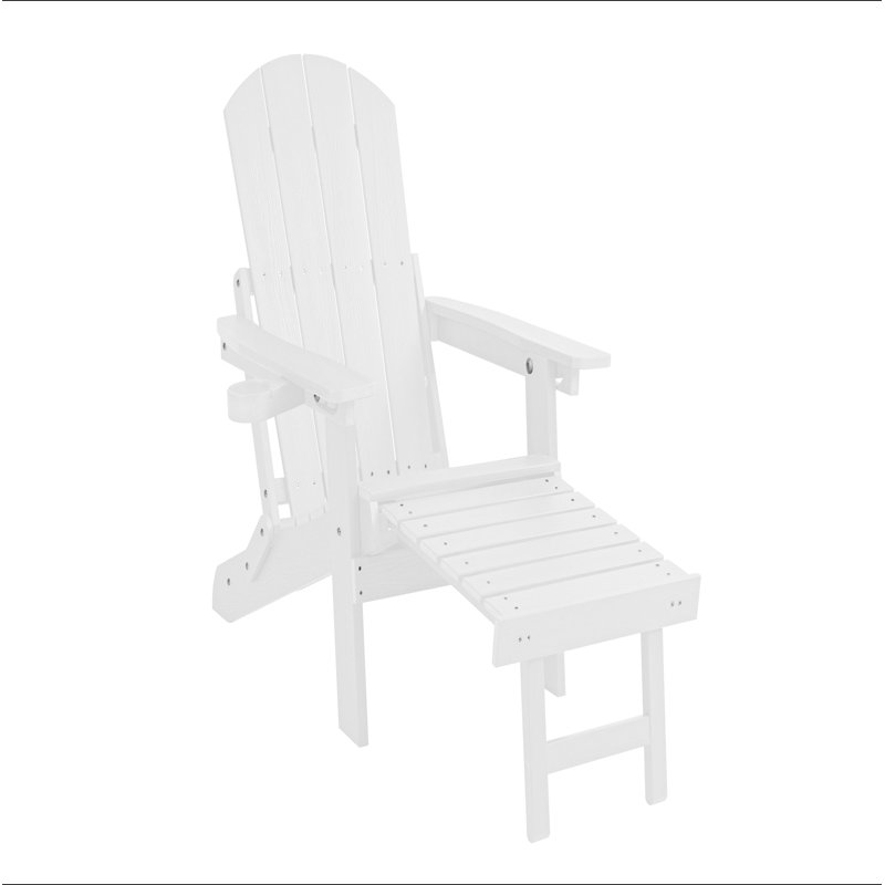 Lounge Chair White Color, Suitable For All Seasons: Outdoor Lounge Chair, Made Of Sturdy HIPS Material, Equipped With 304 Stainless Steel Accessories.