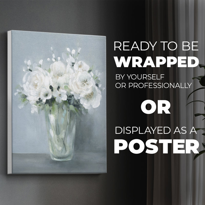 Toutes les fleurs blanches - impression sur toile seulement - non encadrée, H 27 po x l 18 po