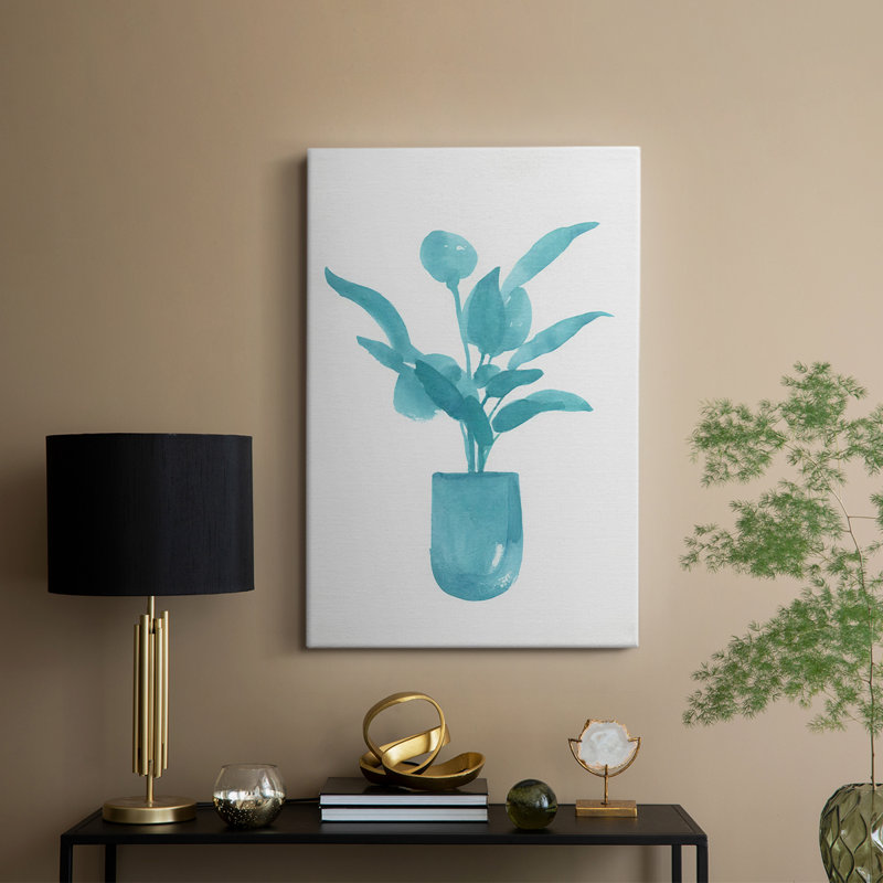 Aquarelle, plante d'intérieur VI - galerie Cavas sur mesure, H 18 po x l 12 po
