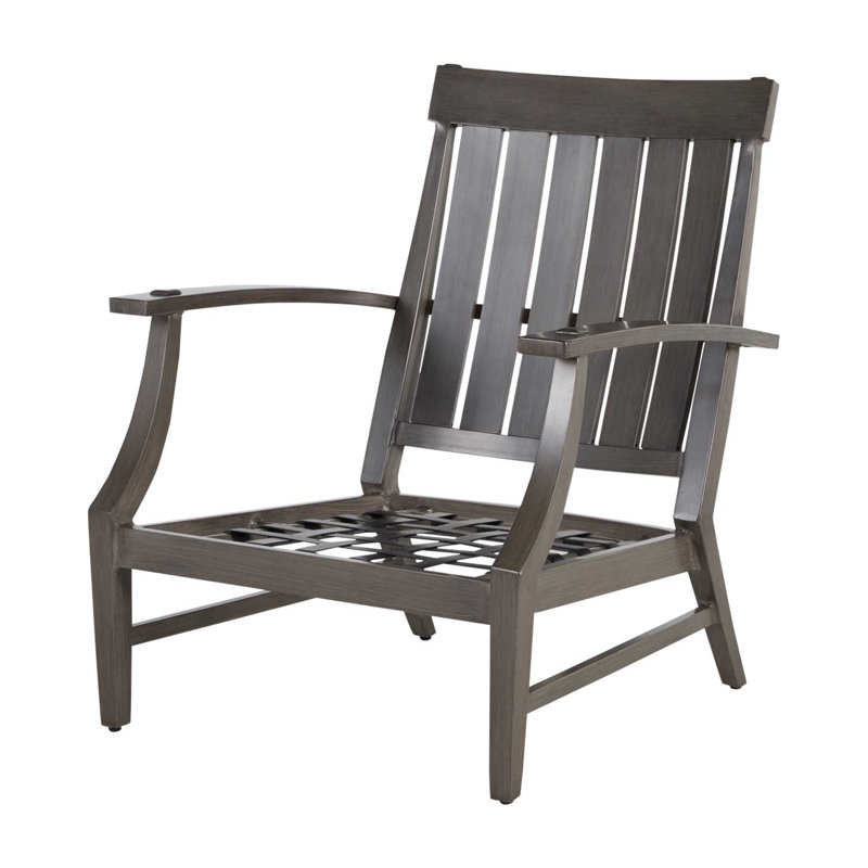 Croquet Patio Chair with Cushions, Dove Sunbrella® Linen, Welt, Oyster