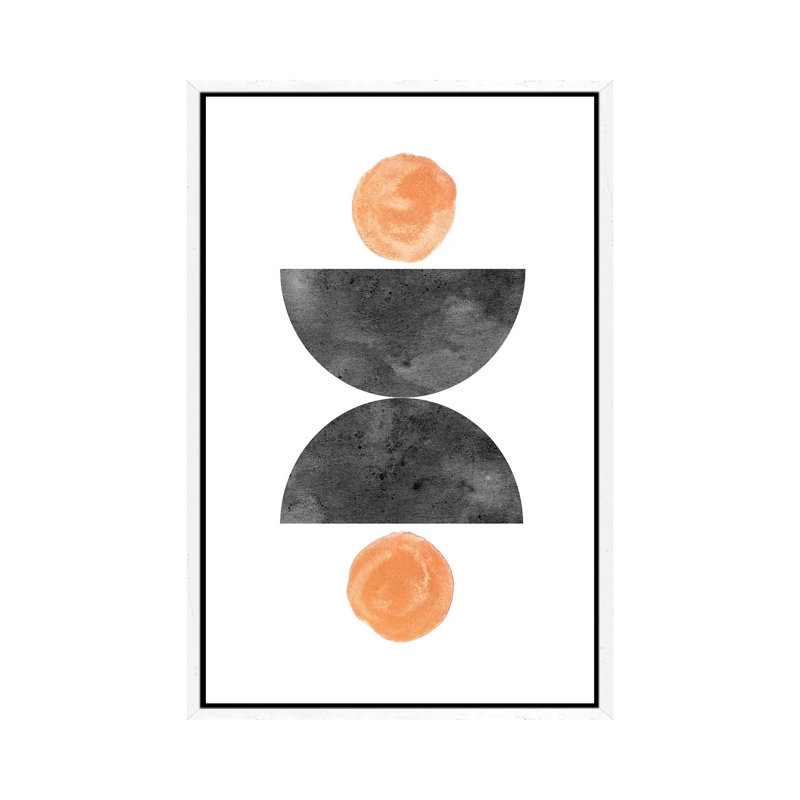 Geometric Shapes by Whales Way - Print on Canvas, 66.04cm H x 45.72cm W x 3.81cm D, White Framed