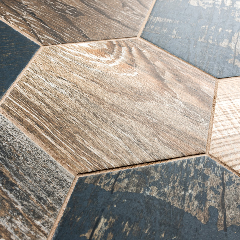Gaugin Hex 9" x 10" Porcelain Wood Look Wall & Floor Tile