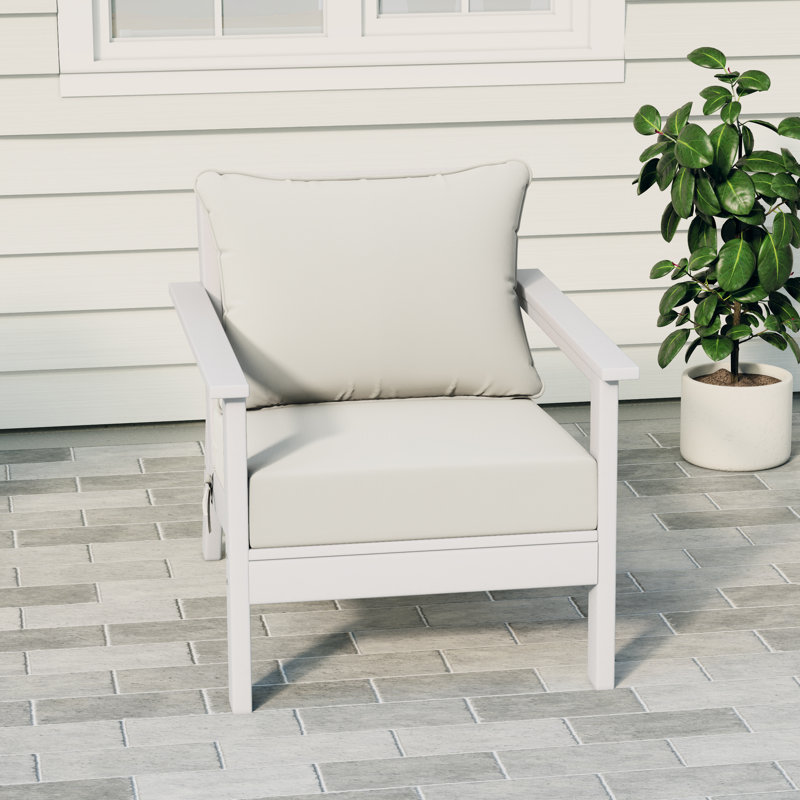 Hydea Deep Seating Chair With Cushions, White, White