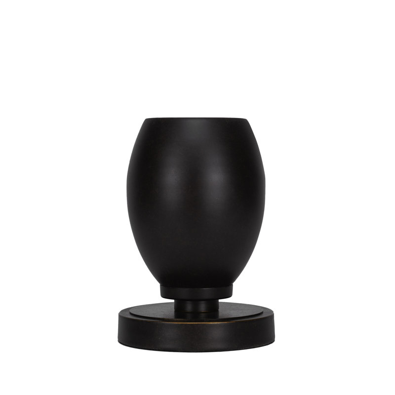 Lampe d'appoint Lannah avec abat-jour ovale en métal de 5 po, Noir mat